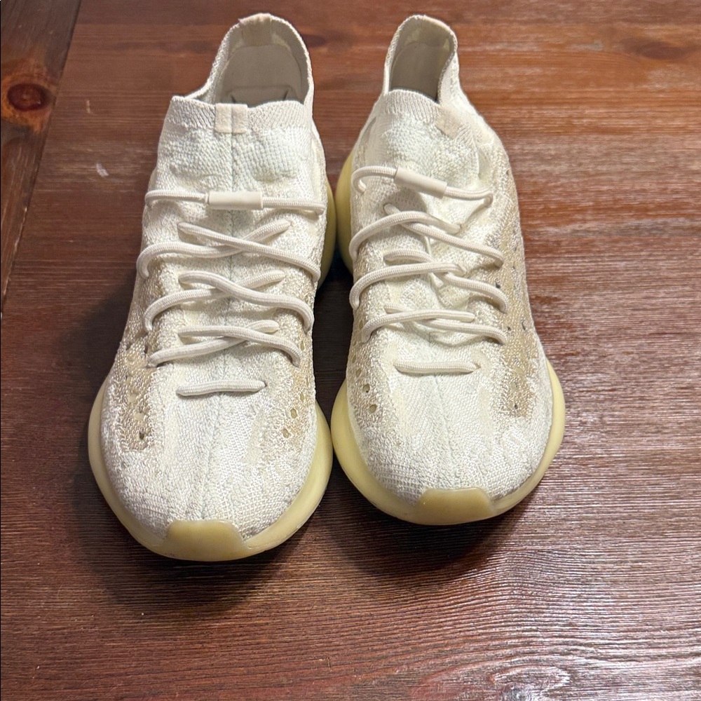 Adidas Beige and Cream Knit Sneakers